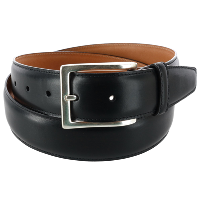 Crookhorndavis Somerset Smooth Calfskin Dress Belt In Black