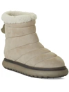 Moncler Hermosa Shearling-lined Suede Ankle Boots In Beige