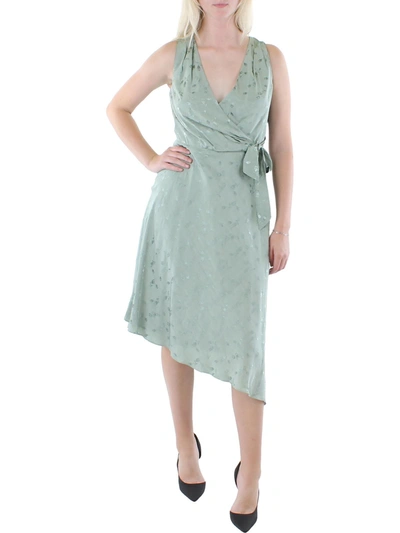 Lauren Ralph Lauren Womens Surplice Side Tie Midi Dress In Green