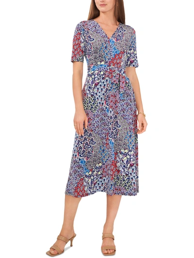 Chaus Lisa Womens Printed Long Maxi Dress In Multi