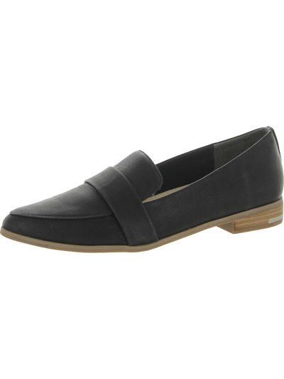 Dr. Scholl's Shoes Faxon Too Womens Faux Suede Slip On Loafers In Black