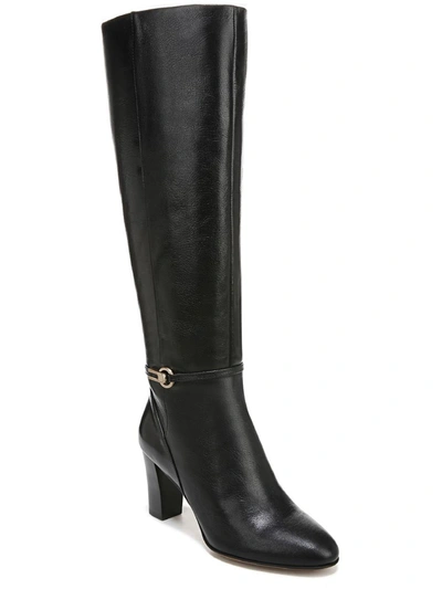 Franco Sarto Palermo Womens Leather Block Heel Knee-high Boots In Black