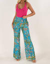 JUST BELLINA BLOOMING BELLS PANT IN BLUE FLORAL/GOLD