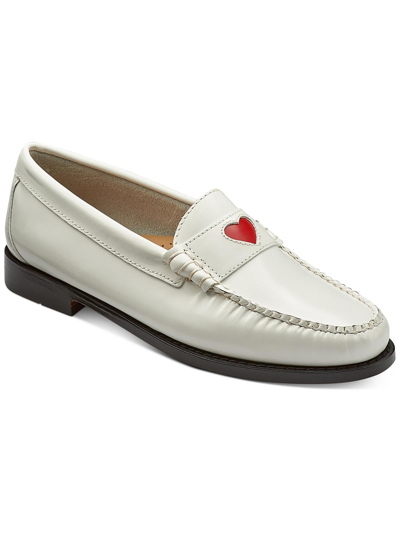 G.h. Bass & Co. Whitneylove Womens Leather Slip On Loafers In White