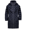 Michael Kors Women's Chevron Double Layer Zipper Packable Coat In Black In Black