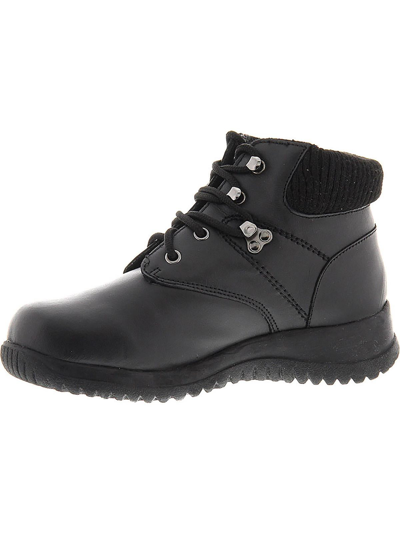Wanderlust Boston Womens Ribbed Trim  Cold Weather Winter Boots In Black