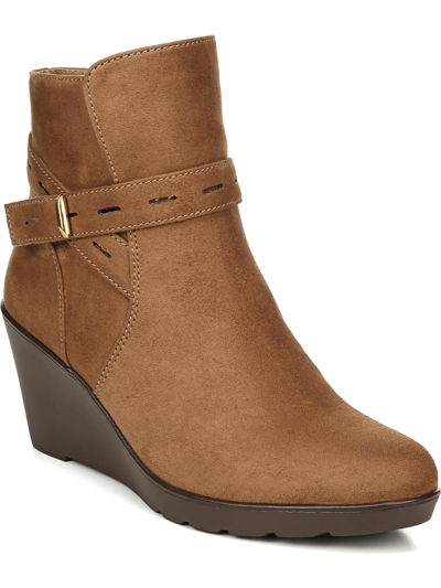 Naturalizer Jill Womens Faux Suede Ankle Wedge Boots In Brown