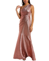 THEIA RUCHED SILK-BLEND GOWN