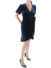 LAUREN RALPH LAUREN WOMENS VELVET MIDI WRAP DRESS