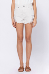 Hidden Finn High Rise Super Fray Shorts In Sea Salt In White