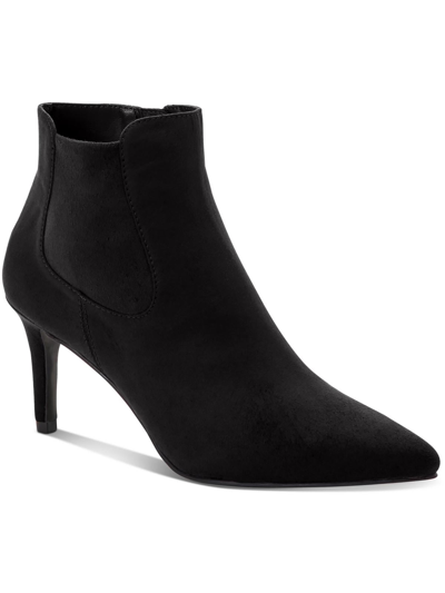 Alfani Harpper F Womens Faux Suede Pointed Toe Ankle Boots In Black