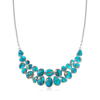 ROSS-SIMONS KINGMAN TURQUOISE BIB NECKLACE IN STERLING SILVER