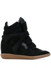 Isabel Marant Black Buckee Suede Trim Wedge Hi-top Sneakers