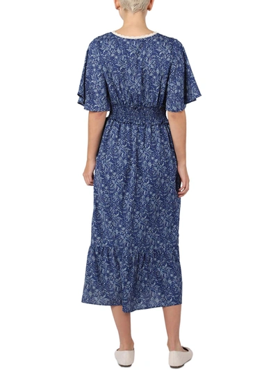 Black Tape Womens Paisley Long Maxi Dress In Blue