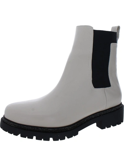 Dkny Rick Womens Leather Pull On Chelsea Boots In Black