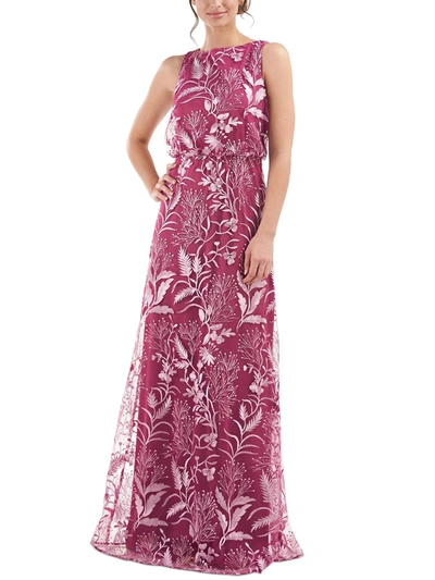 Js Collections Rita Womens Blouson Long Evening Dress In Pink