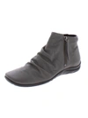 Walking Cradles Abigail Womens Leather Ruched Ankle Boots In Grey