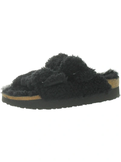 Birkenstock Arizona Big Buckle Womens Leather Slip On Slide Sandals In Black