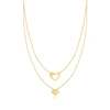 Rs Pure Ross-simons Italian 14kt Yellow Gold Heart Double Necklace In White