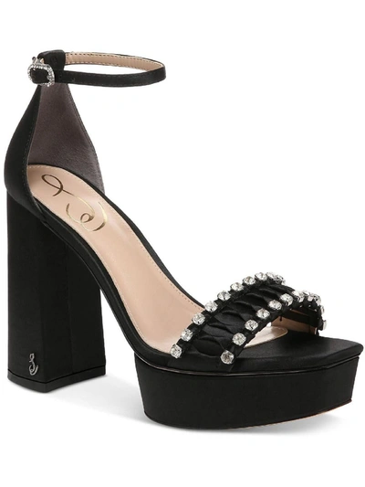 Sam Edelman Ninette Womens Embellished Ankle Strap Heels In Black