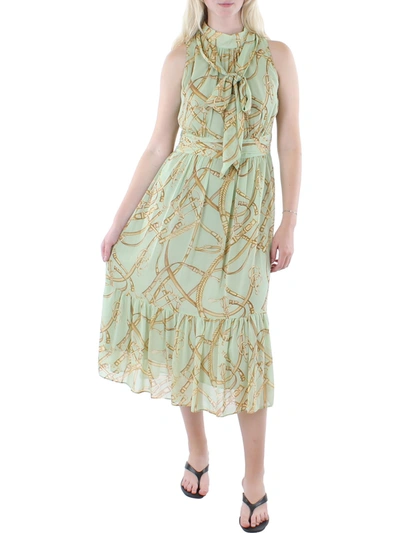 Lauren Ralph Lauren Womens Georgette Printed Midi Dress In Multi
