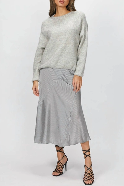 Humanoid Etta Midi Skirt In Fog Stripe In Grey