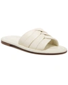 Vince Women's Palmetta Slip On Woven Slide Sandals In White