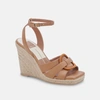 DOLCE VITA WOMEN'S MAZE WEDGE SANDAL IN LUGGAGE LEATHER