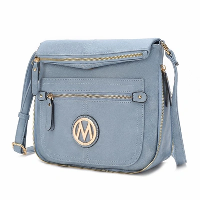 Mkf Collection By Mia K Luciana Vegan Leather Crossbody Handbag In Blue