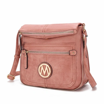 Mkf Collection By Mia K Luciana Vegan Leather Crossbody Handbag In Pink