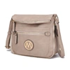 Mkf Collection By Mia K Luciana Vegan Leather Crossbody Handbag In Beige
