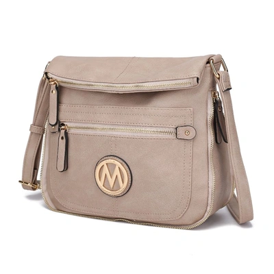 Mkf Collection By Mia K Luciana Vegan Leather Crossbody Handbag In Beige
