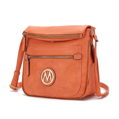 Mkf Collection By Mia K Luciana Vegan Leather Crossbody Handbag In Orange