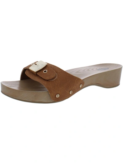 Dr. Scholl's Classic Womens Slide Sandals In Brown