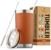 Zulay Kitchen Double Walled Insulated Travel Mug For Hot And Cold Drinks With Lid And Straw In Multi