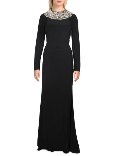 Ieena For Mac Duggal Womens Embellished Formal Evening Dress In Black