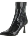 Aqua Hanna Womens Patent Pointy Toe Booties In Black
