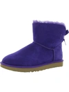 Ugg Mini Bailey Bow Ii Womens Suede Shearling Winter Boots In Multi