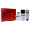 HUGO BOSS HUGO BY HUGO BOSS FOR MEN - 3 PC GIFT SET 4.2OZ EDT SPRAY, 2.4OZ DEODORANT STICK, 1.6OZ SHOWER GEL
