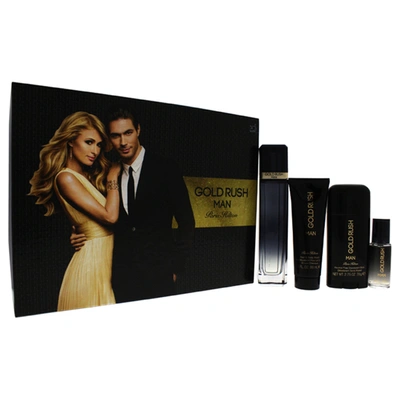 Paris Hilton Gold Rush Man By  For Men - 4 Pc Gift Set 3.4oz Edt Spray, 0.5oz Edt Spray, 3.0oz Hair B