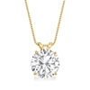 Ross-simons Cz Solitaire Necklace In 14kt Yellow Gold In Gold
