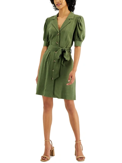 Kit & Sky Juniors Womens Puff-sleeve Short Mini Dress In Green