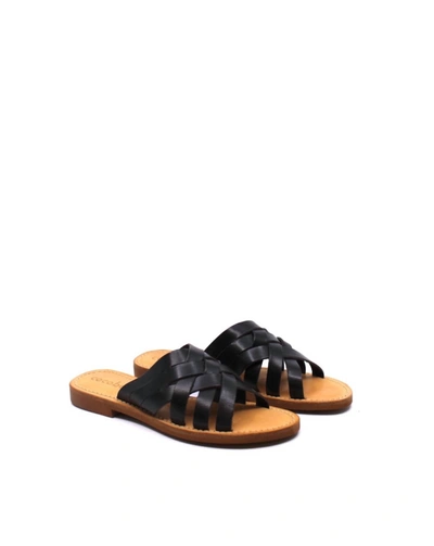 Cocobelle Siena Leather Slide Sandals In Black