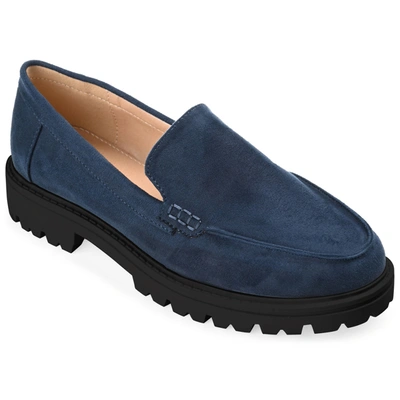 Journee Collection Collection Women's Tru Comfort Foam Narrow Width Erika Flat In Blue