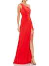 Mac Duggal One-shoulder Jersey Wrap Gown In Red