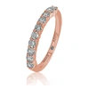 Suzy Levian 14k Rose Gold 1/2 Cttw Diamond Eternity Half Band In Silver