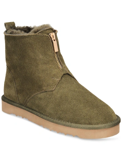 Style & Co Terrii Womens Suede Faux Fur Lined Winter & Snow Boots In Green