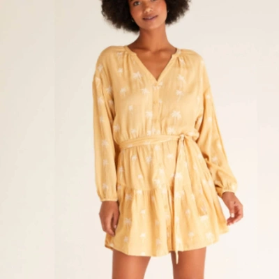 Z Supply Easy To Love Palm Dress In Wheat In Yellow