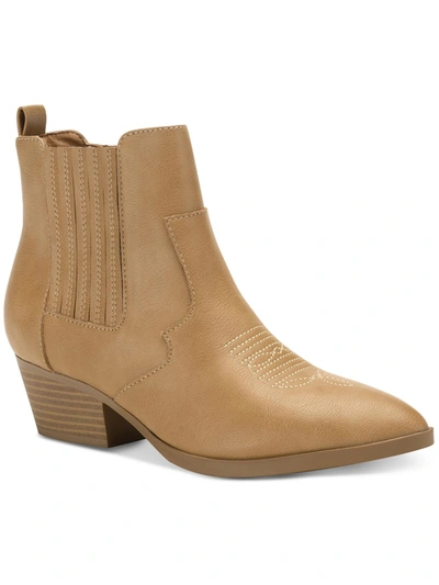 Sun + Stone Grangerr Womens Pointed Toe Side Zip Ankle Boots In Multi