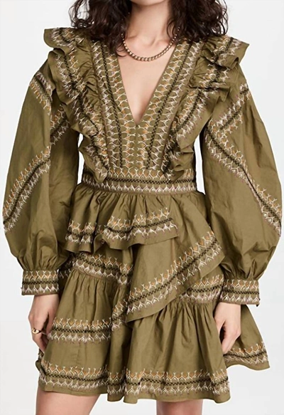 ULLA JOHNSON ANAIS DRESS IN OLIVE